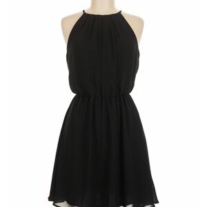 Lush Black Halter Mini Dress